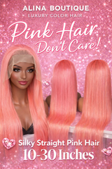 Pink Hair Don't Care Luxury Wig Silky Straight 250% Density