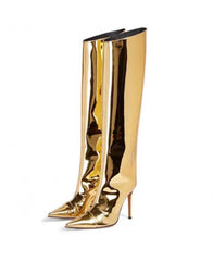 Metallic Glossy Boots