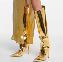 Metallic Glossy Boots